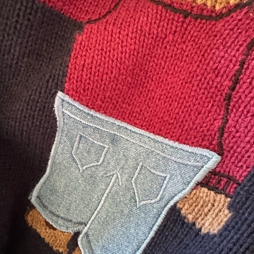 Vintage Christopher & Banks Patriot Bear Pullover Crewneck / shoulder pad / XLG - Picture 3 of 12
